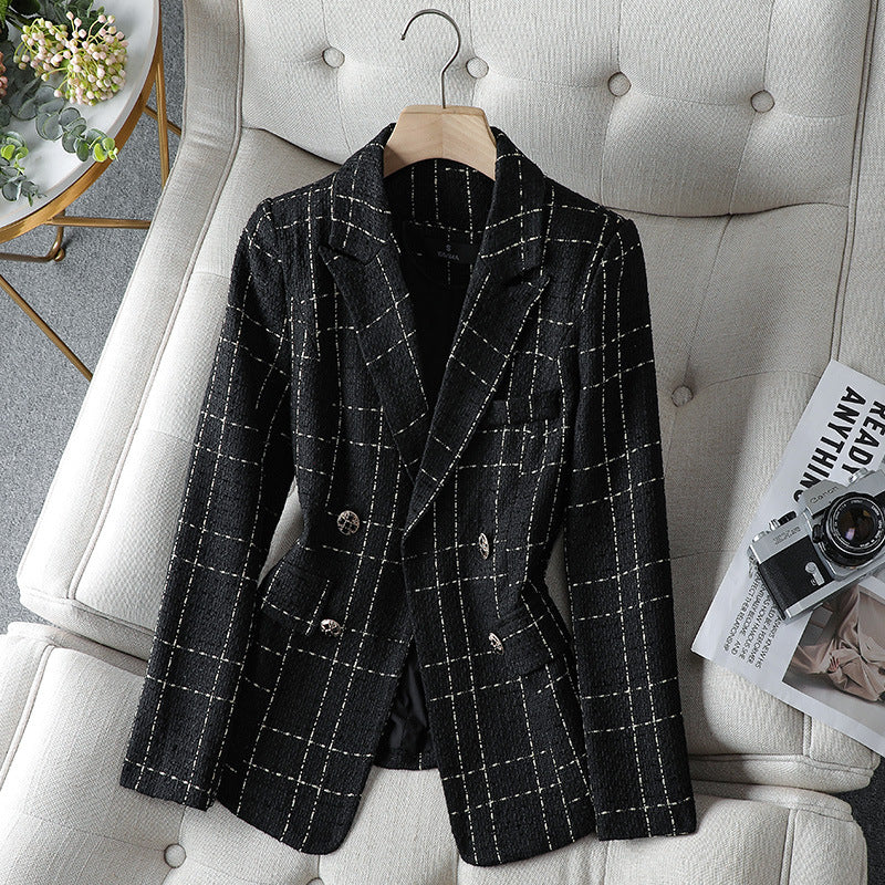 Amira Textured Plaid Blazer - Image 2