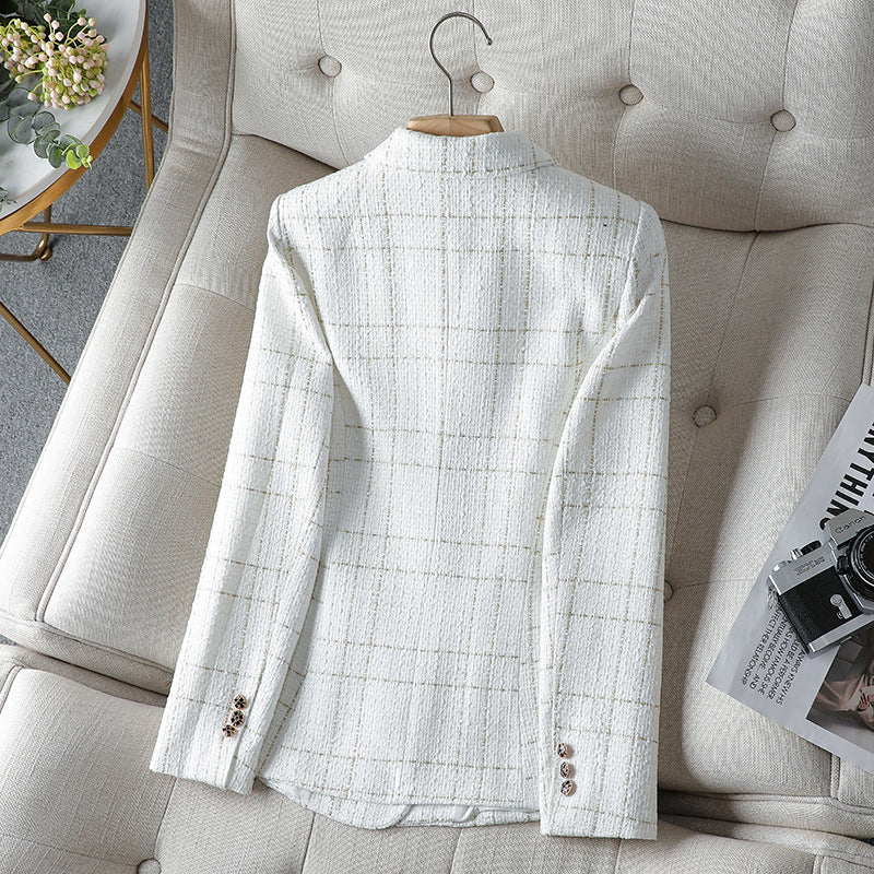 Amira Textured Plaid Blazer - Image 3