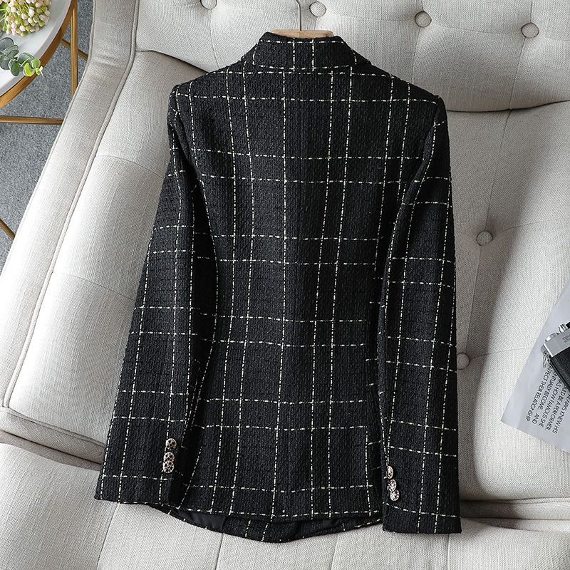 Amira Textured Plaid Blazer - Image 4