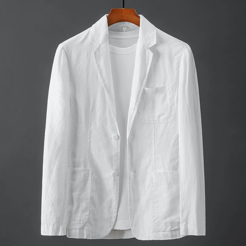 Azure Casual Linen Blazer - Image 2