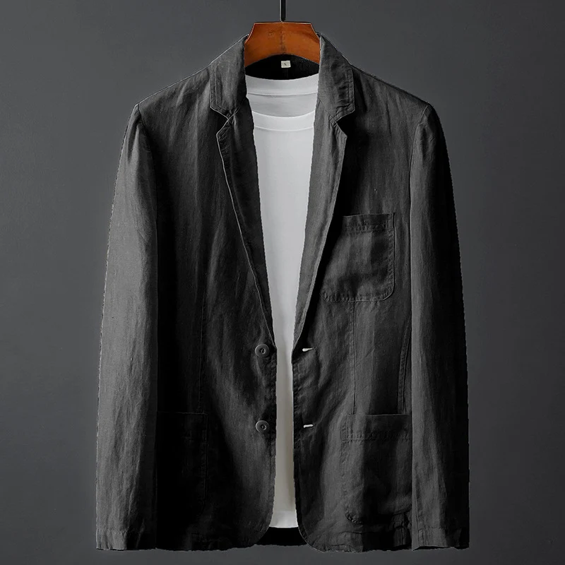 Azure Casual Linen Blazer - Image 3