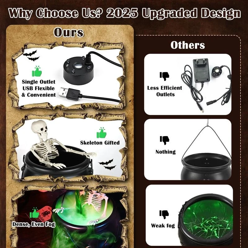 Boo Brew Led Halloween Cauldron - Image 4
