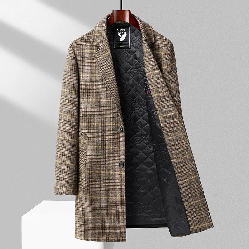 Brushed Wool Plaid Overcoat - Image 7