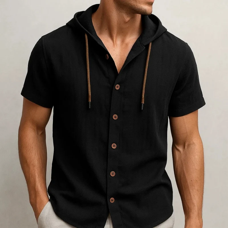 Cavo Linen Hoodie Shirt - Image 7