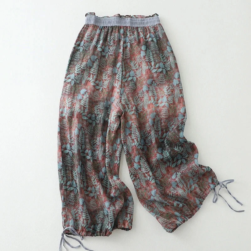 Fern Whisper Drawstring Linen Trousers - Image 2