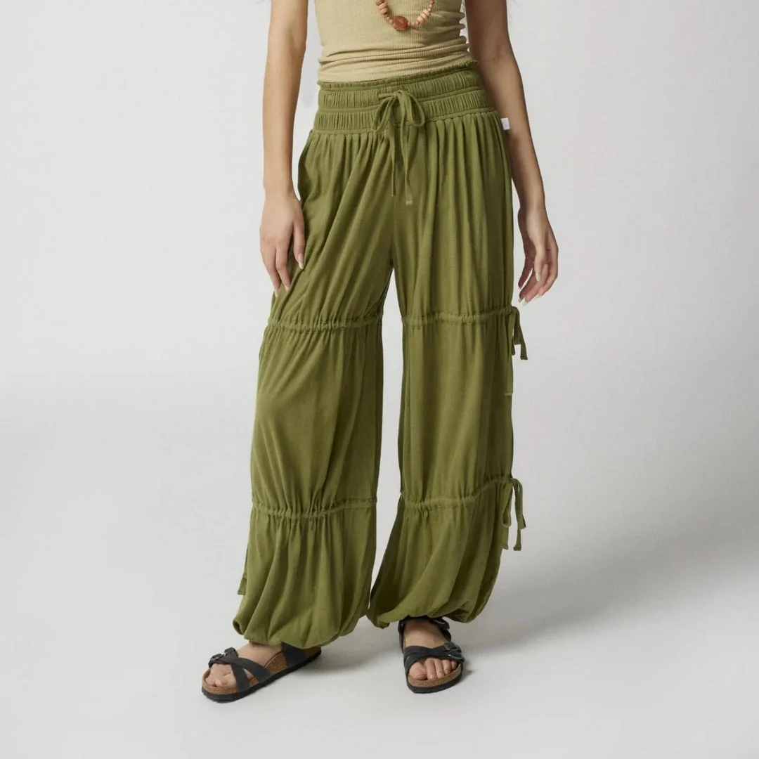 Gaia Ruched-Leg Pants