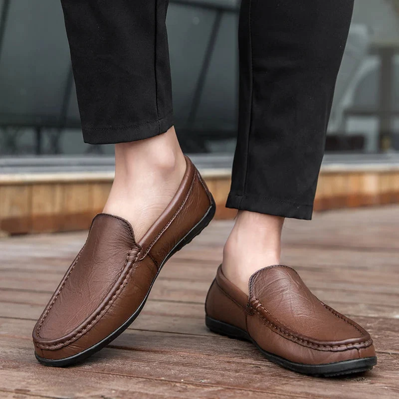 Hombre Genuine Leather Loafers - Image 12