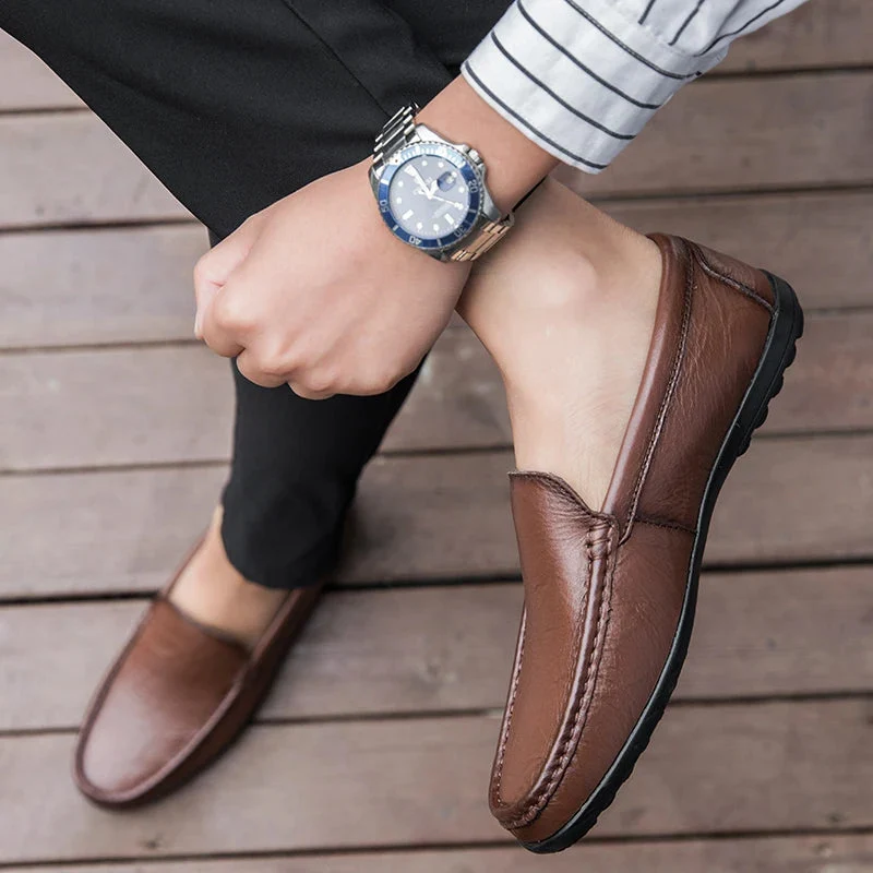Hombre Genuine Leather Loafers - Image 15