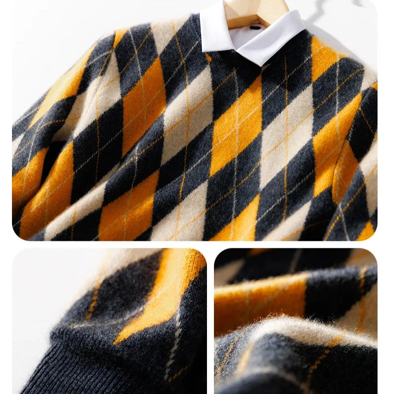 Larkin Merino Argyle Pullover - Image 3