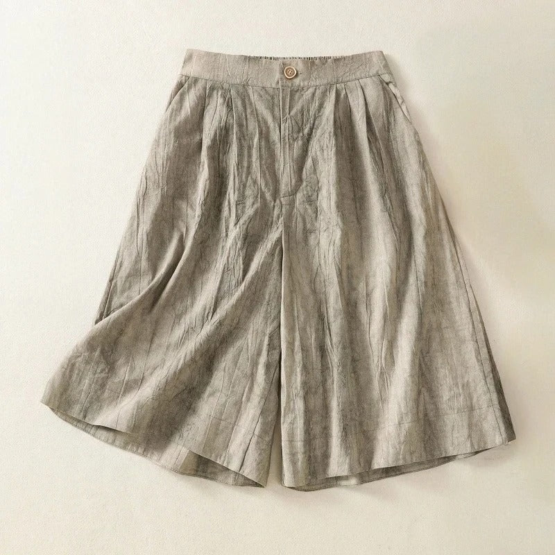Leona Wide-Leg Linen Shorts - Image 2