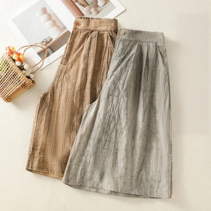 Leona Wide-Leg Linen Shorts - Image 4