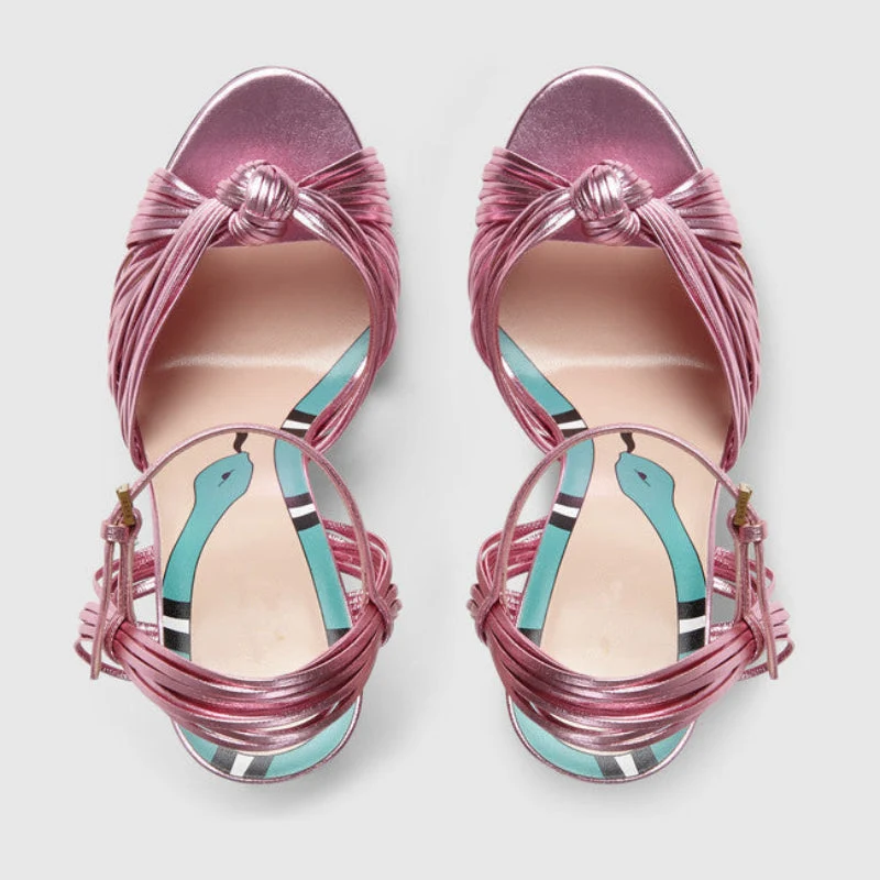 Liora Metallic Heeled Sandals - Image 5