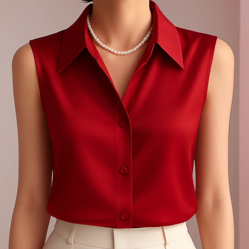 Liora Satin Button Blouse