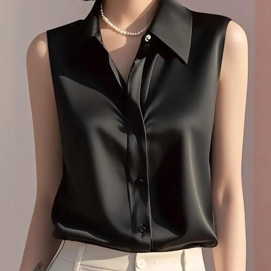 Liora Satin Button Blouse - Image 2