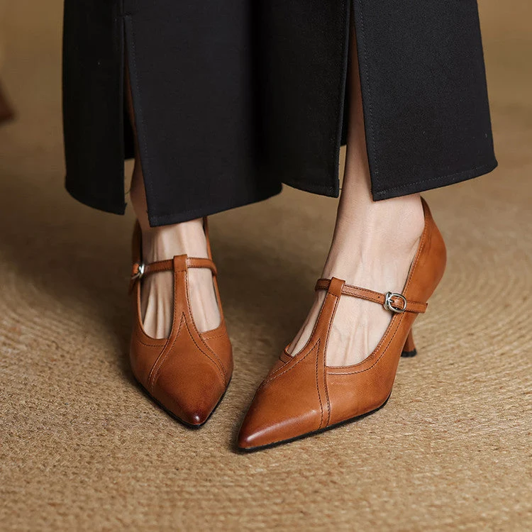 Lorena Genuine Leather Heels - Image 2