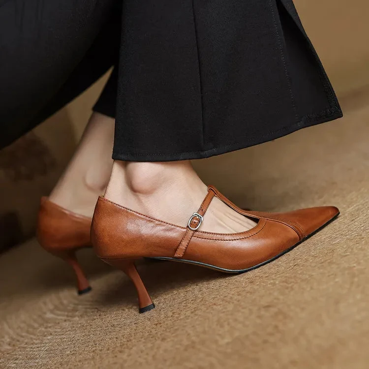 Lorena Genuine Leather Heels - Image 3