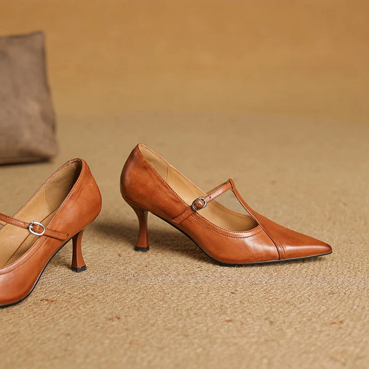 Lorena Genuine Leather Heels - Image 4