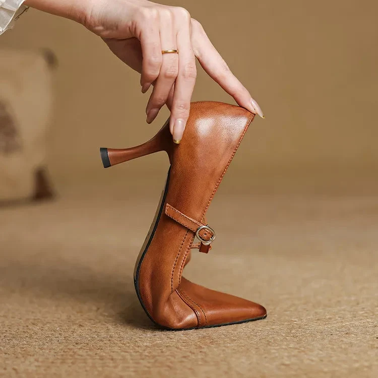 Lorena Genuine Leather Heels - Image 5