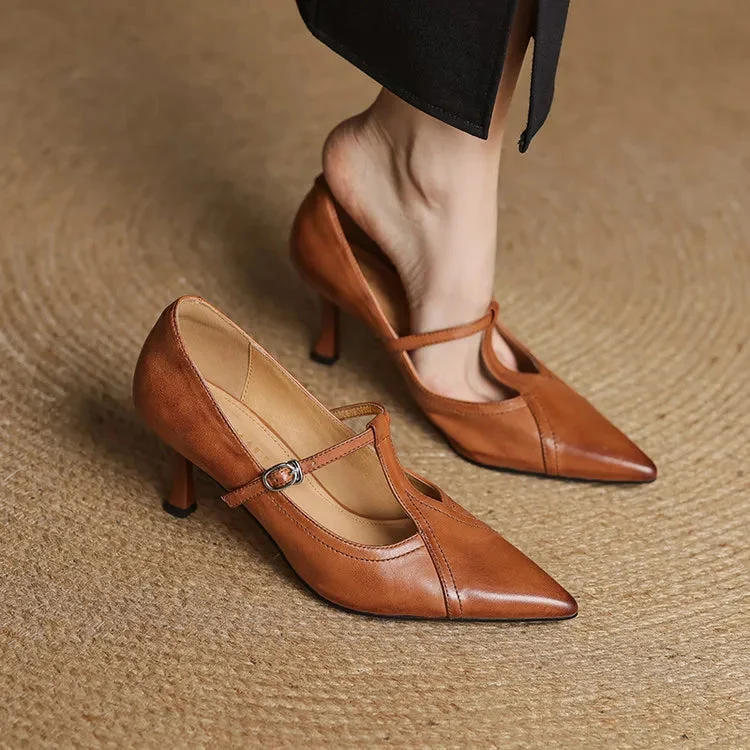Lorena Genuine Leather Heels - Image 7