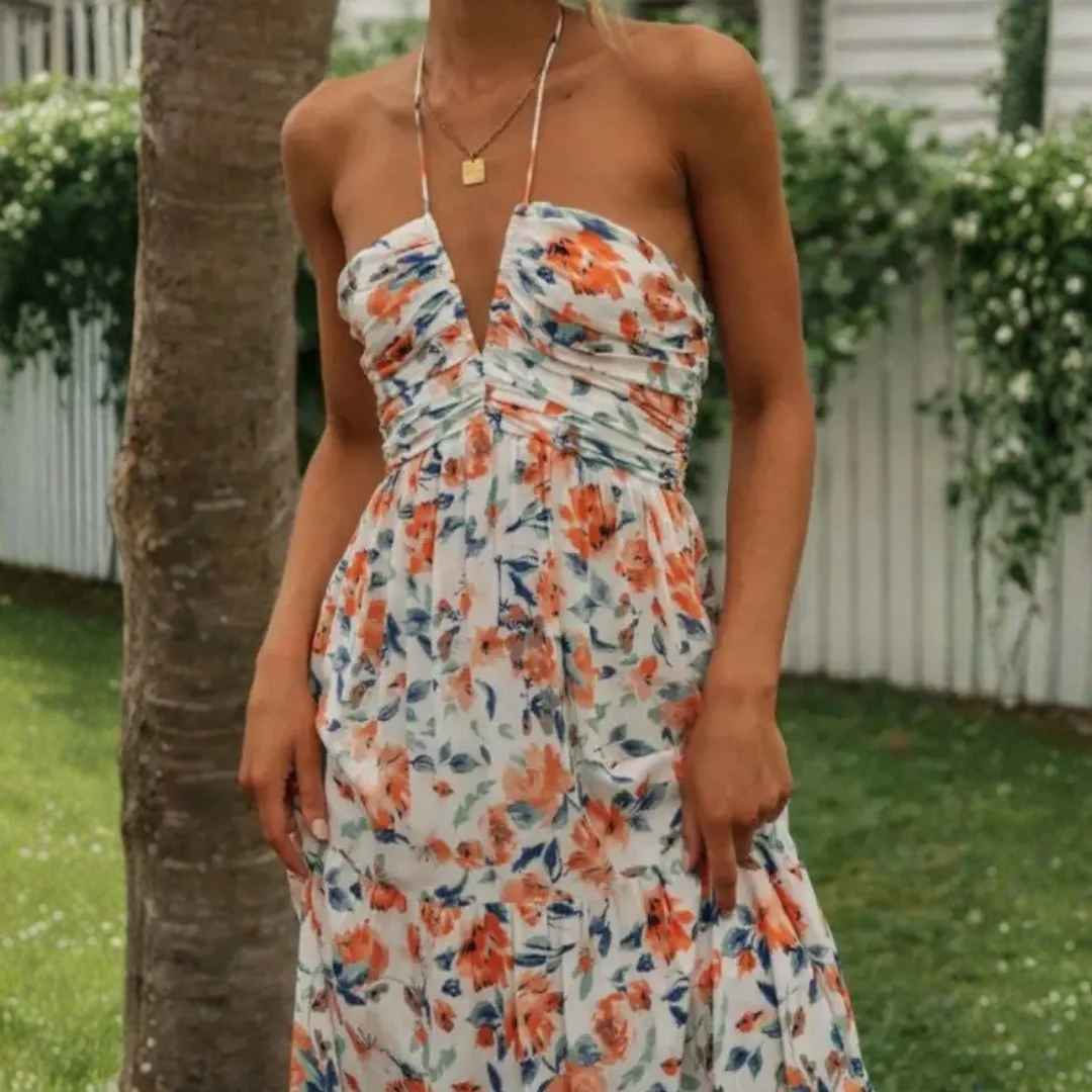 Lyren Printed Halter Dress - Image 4