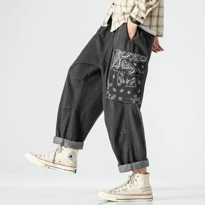 Maddox Paisley Denim Joggers