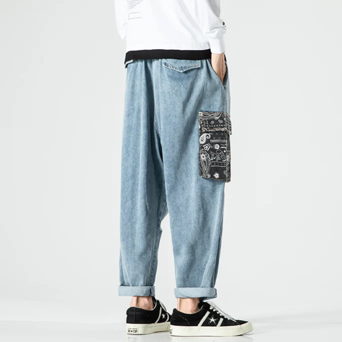 Maddox Paisley Denim Joggers - Image 10