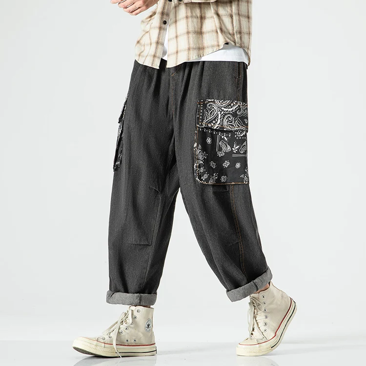 Maddox Paisley Denim Joggers - Image 2
