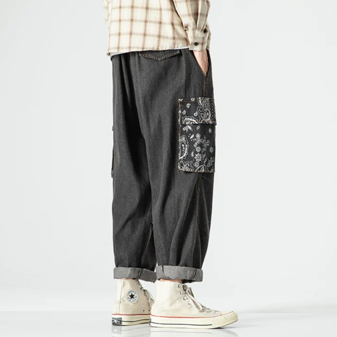 Maddox Paisley Denim Joggers - Image 4