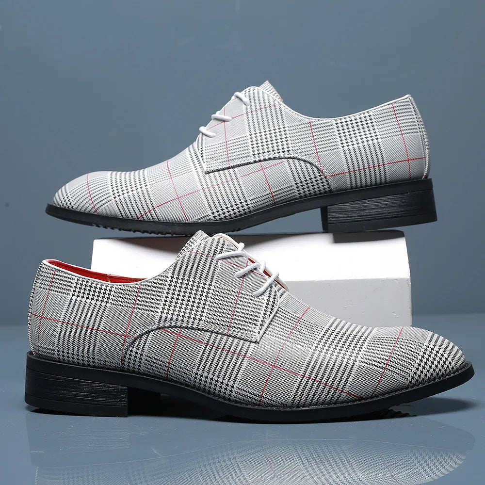 Magnus Checkered Leather Oxfords - Image 6