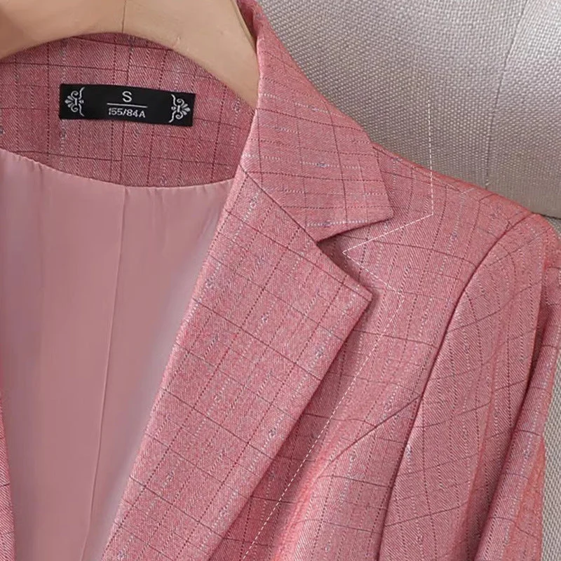 Mira Pink Check Blazer - Image 3