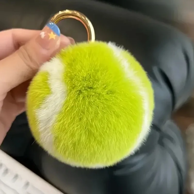 Plush Tennis Ball Keychain - Image 4
