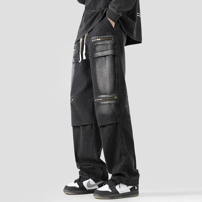 Rebel Washed Cargo Denim Pants - Image 2