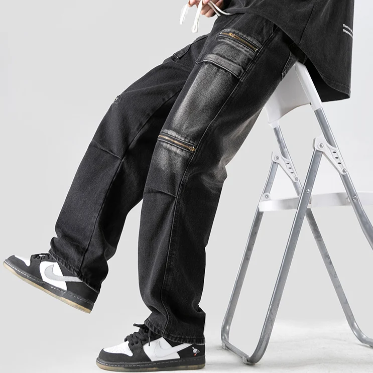 Rebel Washed Cargo Denim Pants - Image 3
