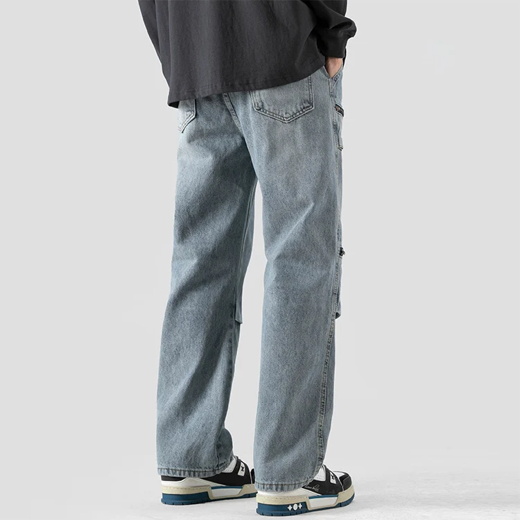 Rebel Washed Cargo Denim Pants - Image 6