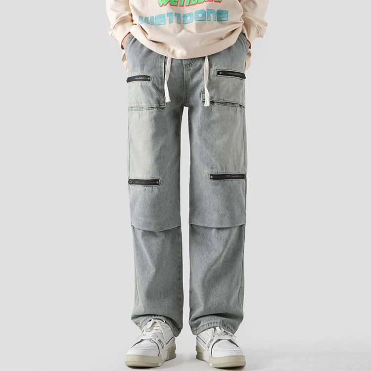 Rebel Washed Cargo Denim Pants - Image 7