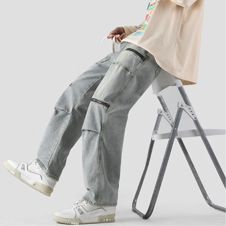 Rebel Washed Cargo Denim Pants - Image 8