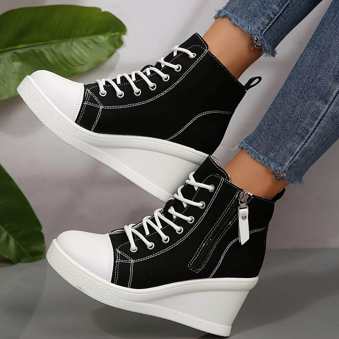 Rowan Canvas Wedge Sneaker - Image 2