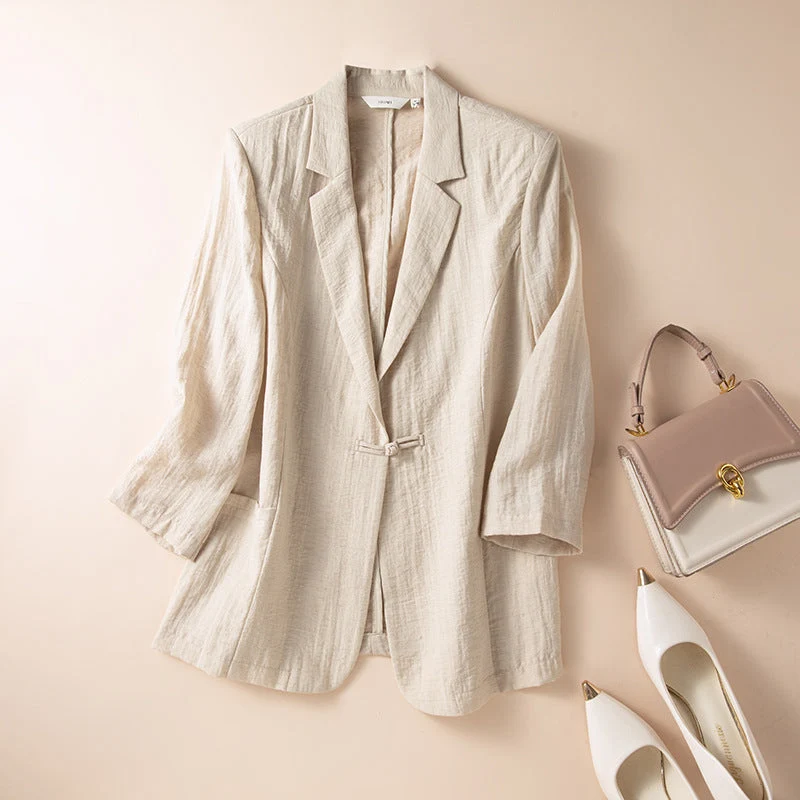 Rowan Linen Wrap Blazer - Image 2