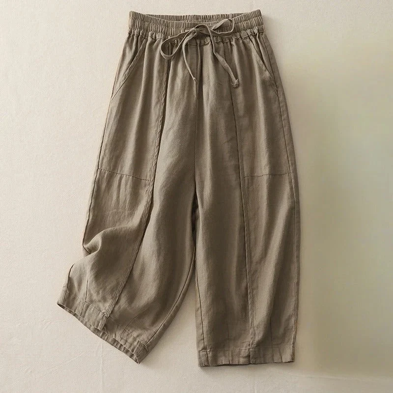Sofia Tapered Relax-Fit Linen Pants - Image 2