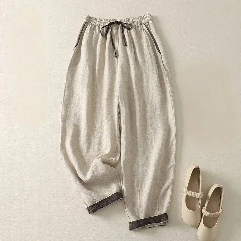 Tessa Contrast-Cuff Trousers