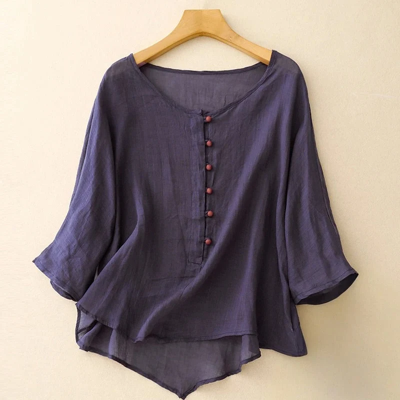 Valeria Curve-Hem Blouse - Image 2