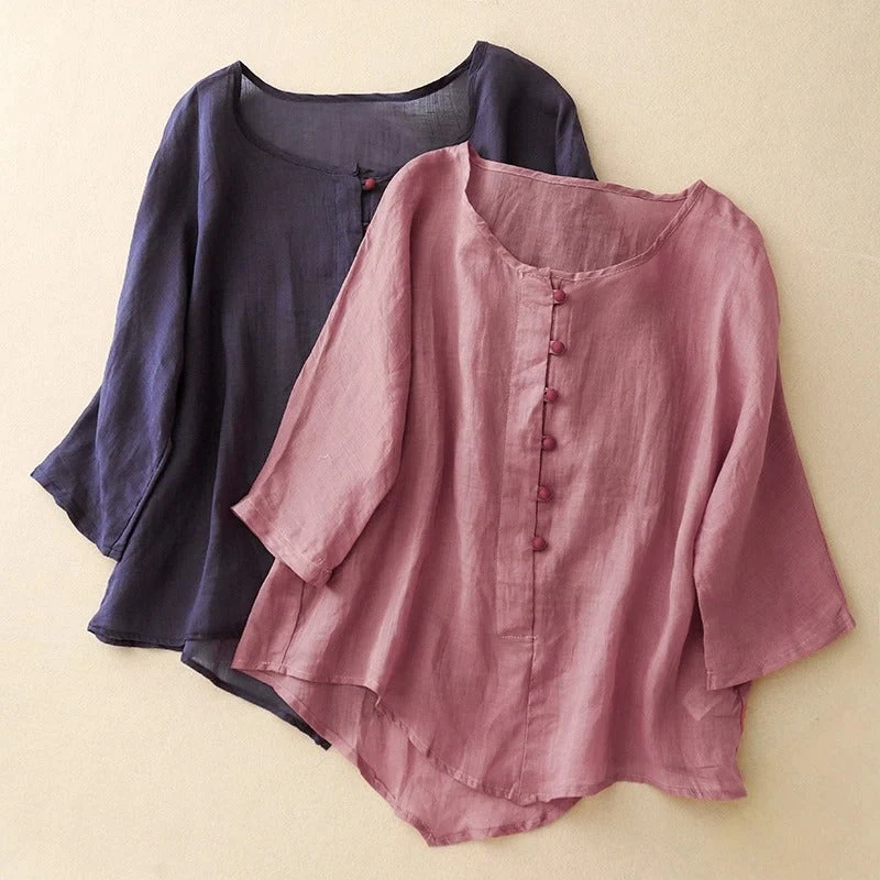Valeria Curve-Hem Blouse - Image 3