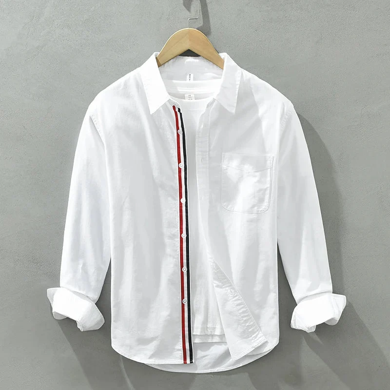 Vince Contrast Stripe Linen Shirt