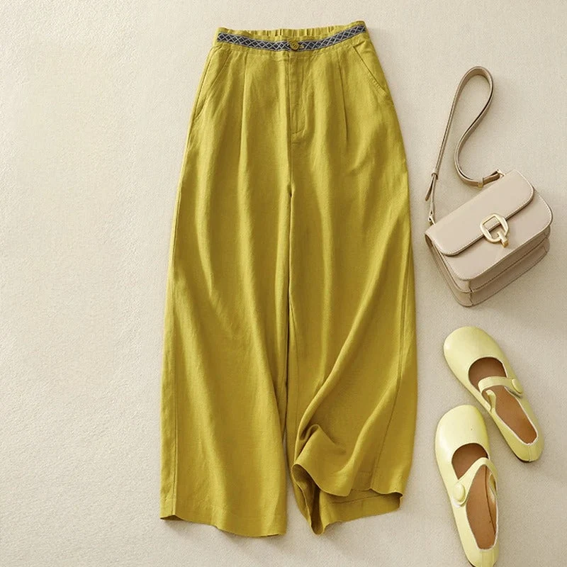 Vivienne Luxe Wide-Leg Linen Trousers - Image 3